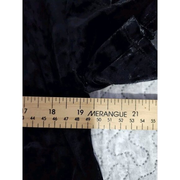 Cupio Black Velvet Draped Neck Top Short Sleeve NWT  Medium - Picture 6 of 7